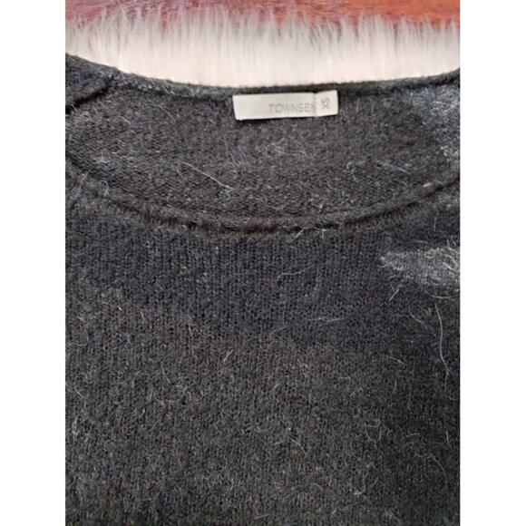 Townsen Camouflage Long Sleeve Scoop Neck Mohair Blend Sweater Green Women's S - Picture 4 of 7